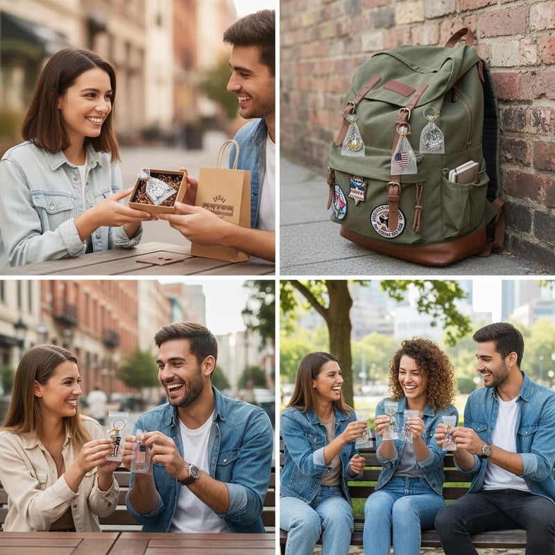 Spark 12-Pack New York City Souvenir Keychains â€“ 3D Silver Metal NYC Landmark Set with Statue of Liberty, Empire State Building, Freedom Tower, Taxi Cab, USA Flag & Bottle Openers - Image 4